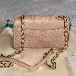 Tory Burch Fleming MINI Quilted shoulder bag, Pink